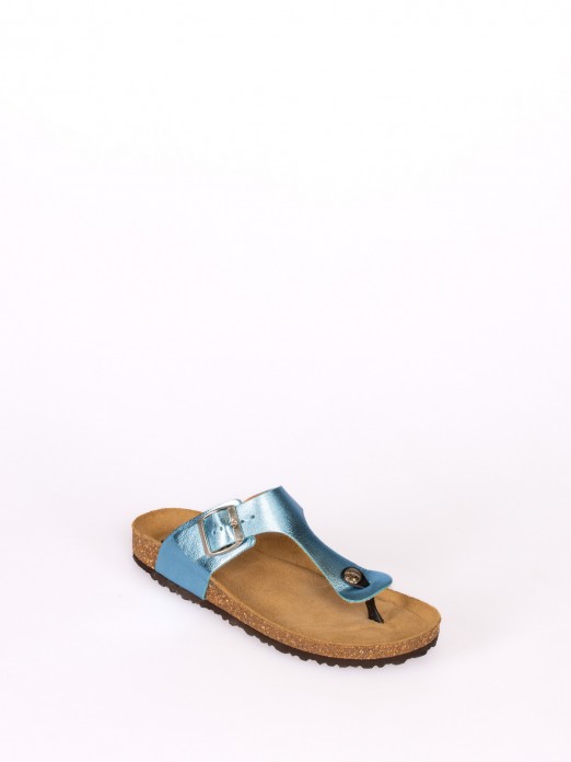 Laminated Leather Bio Sandal with Strap