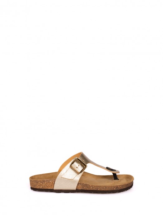 Laminated Leather Bio Sandal with Strap