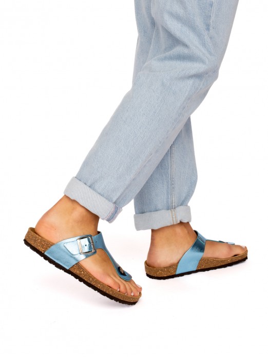 Laminated Leather Bio Sandal with Strap