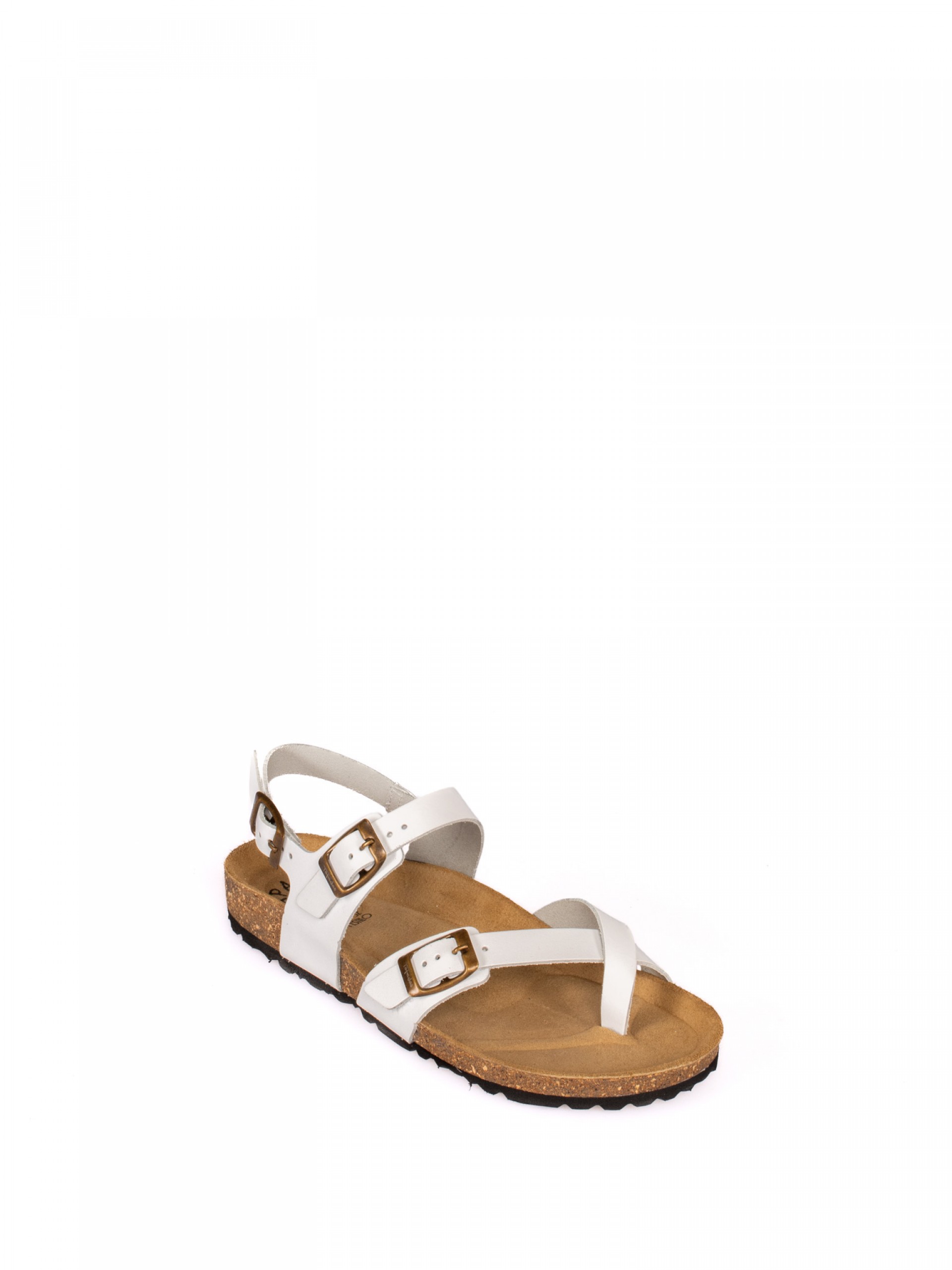 Sandália com Fivelas Pele