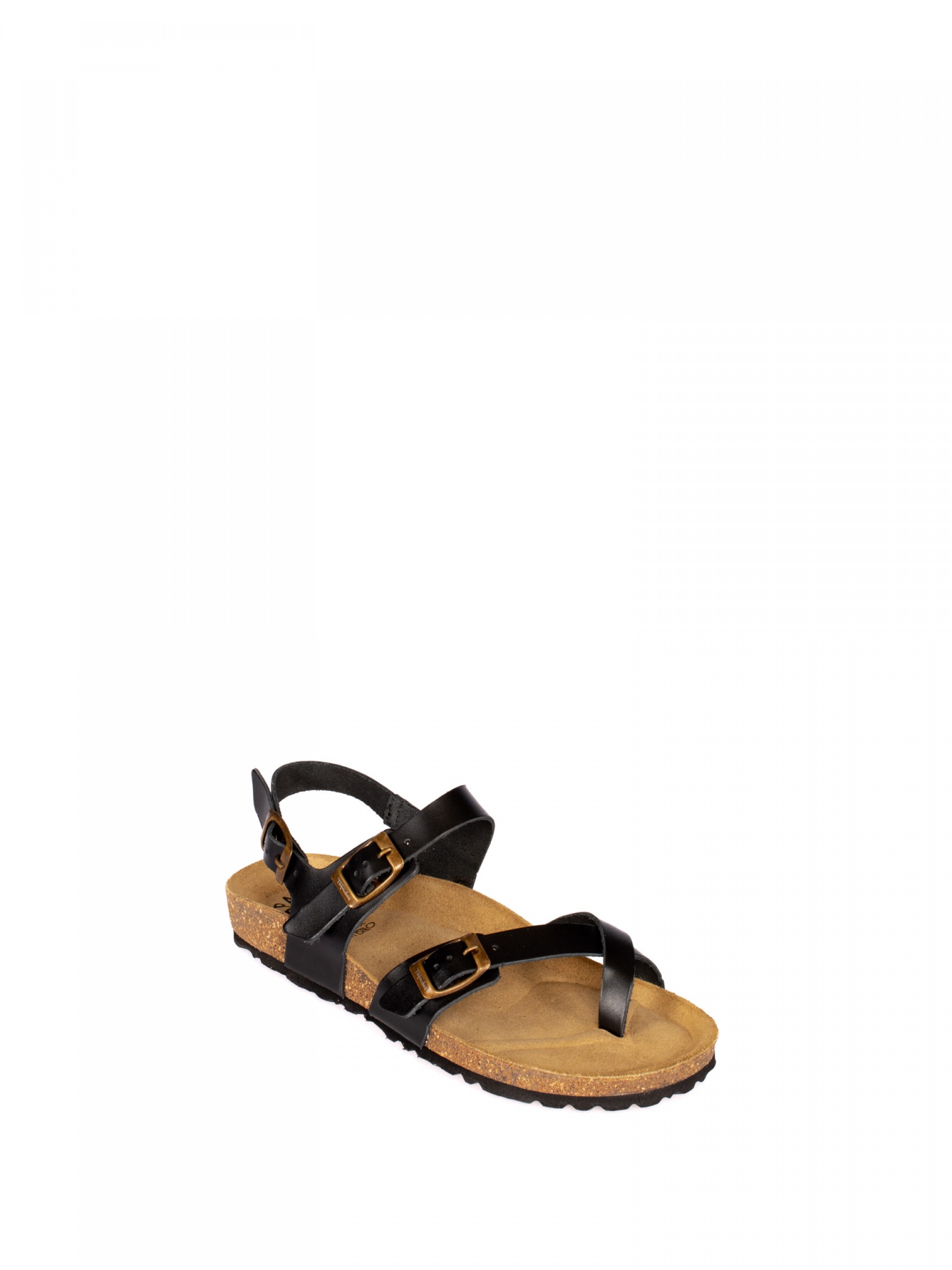 Sandália com Fivelas Pele