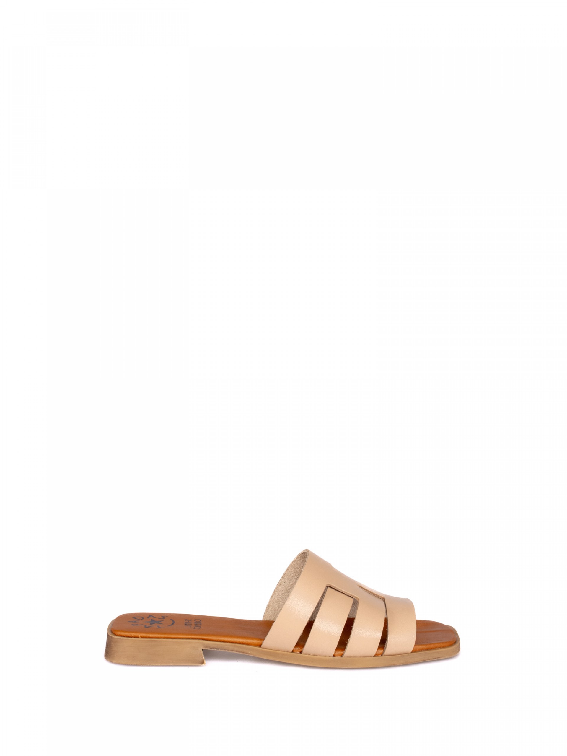 Chinela Tiras em Pele