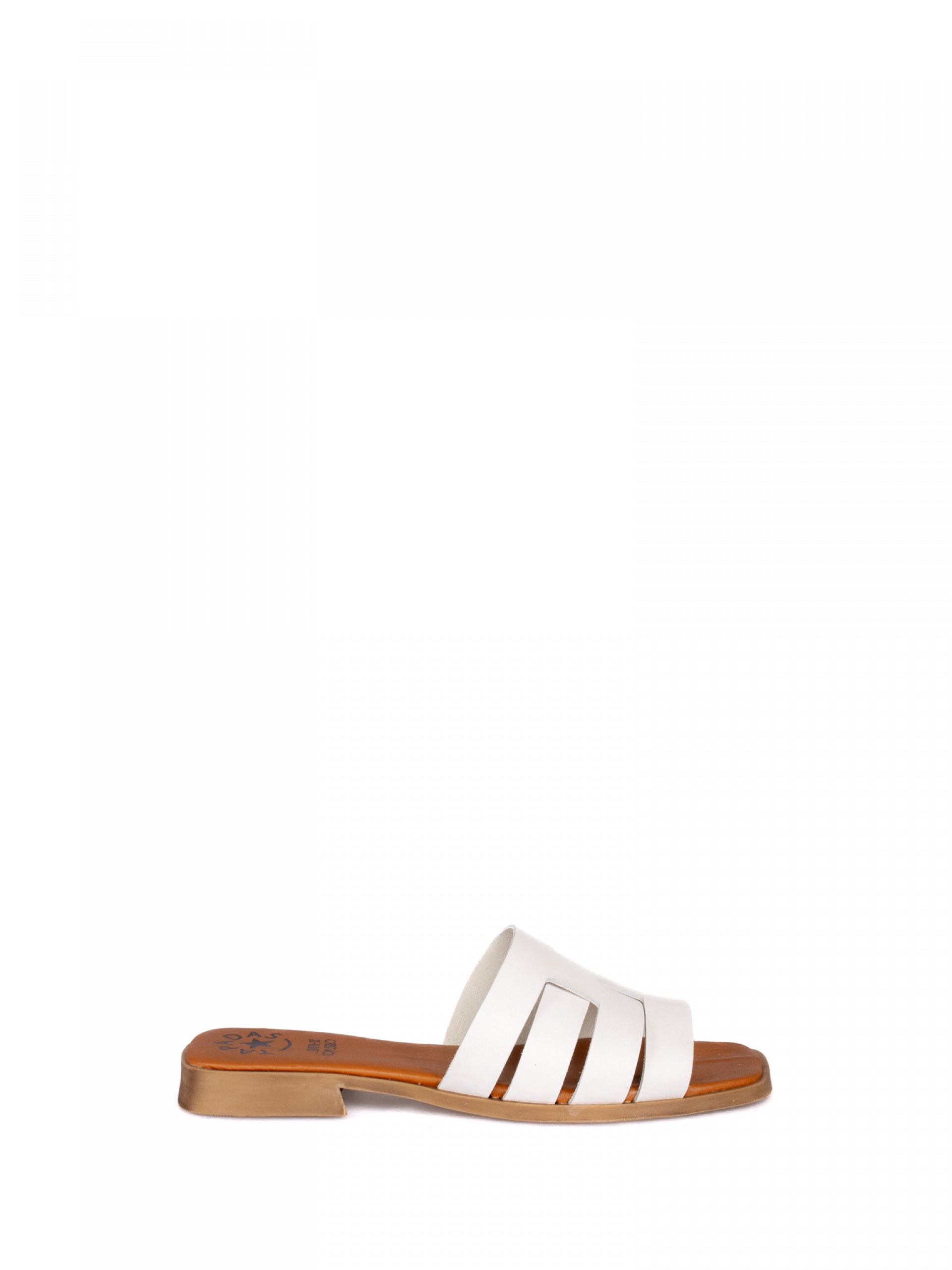 Leather Cross-Strap Sandals