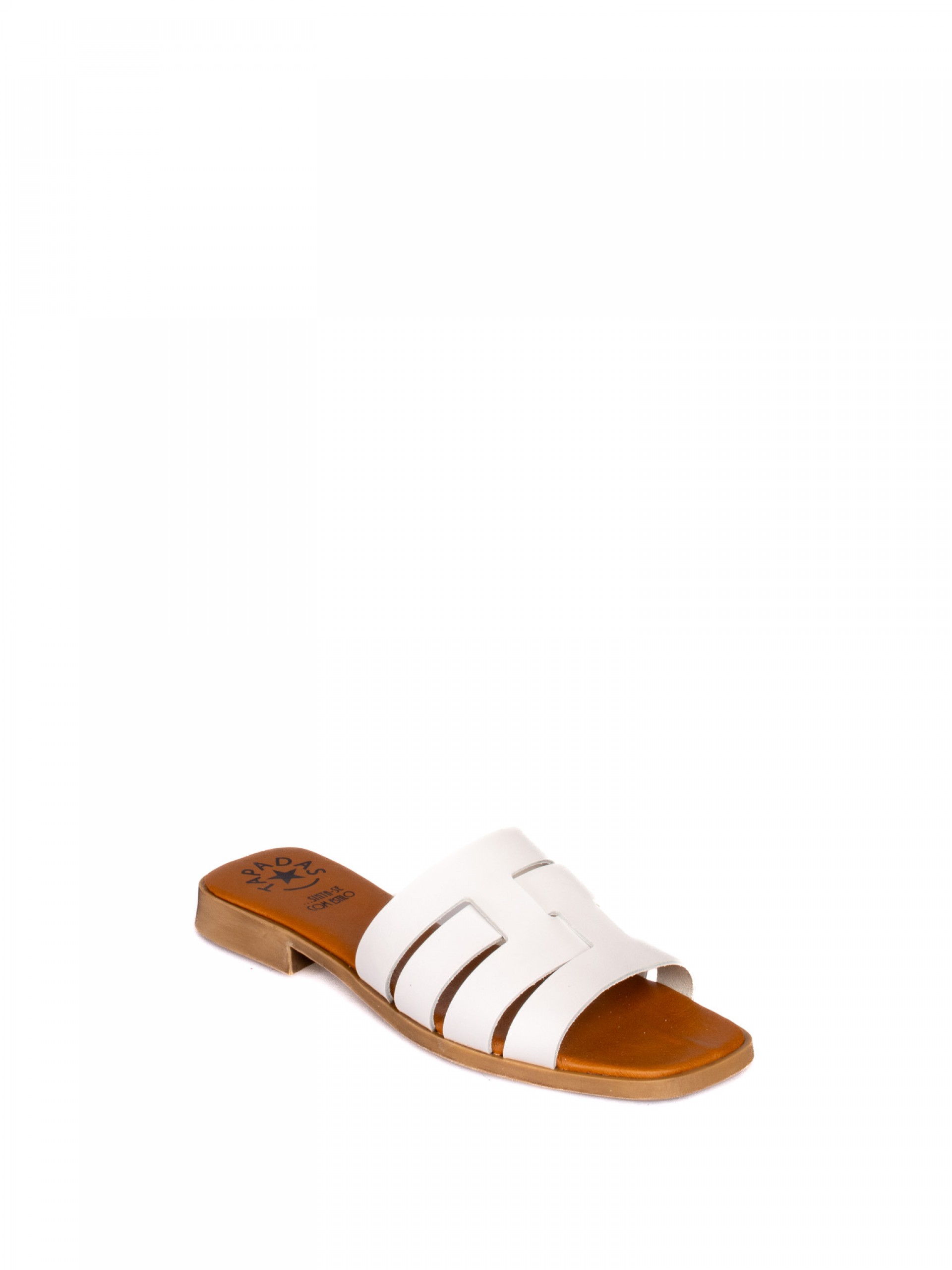 Leather Cross-Strap Sandals