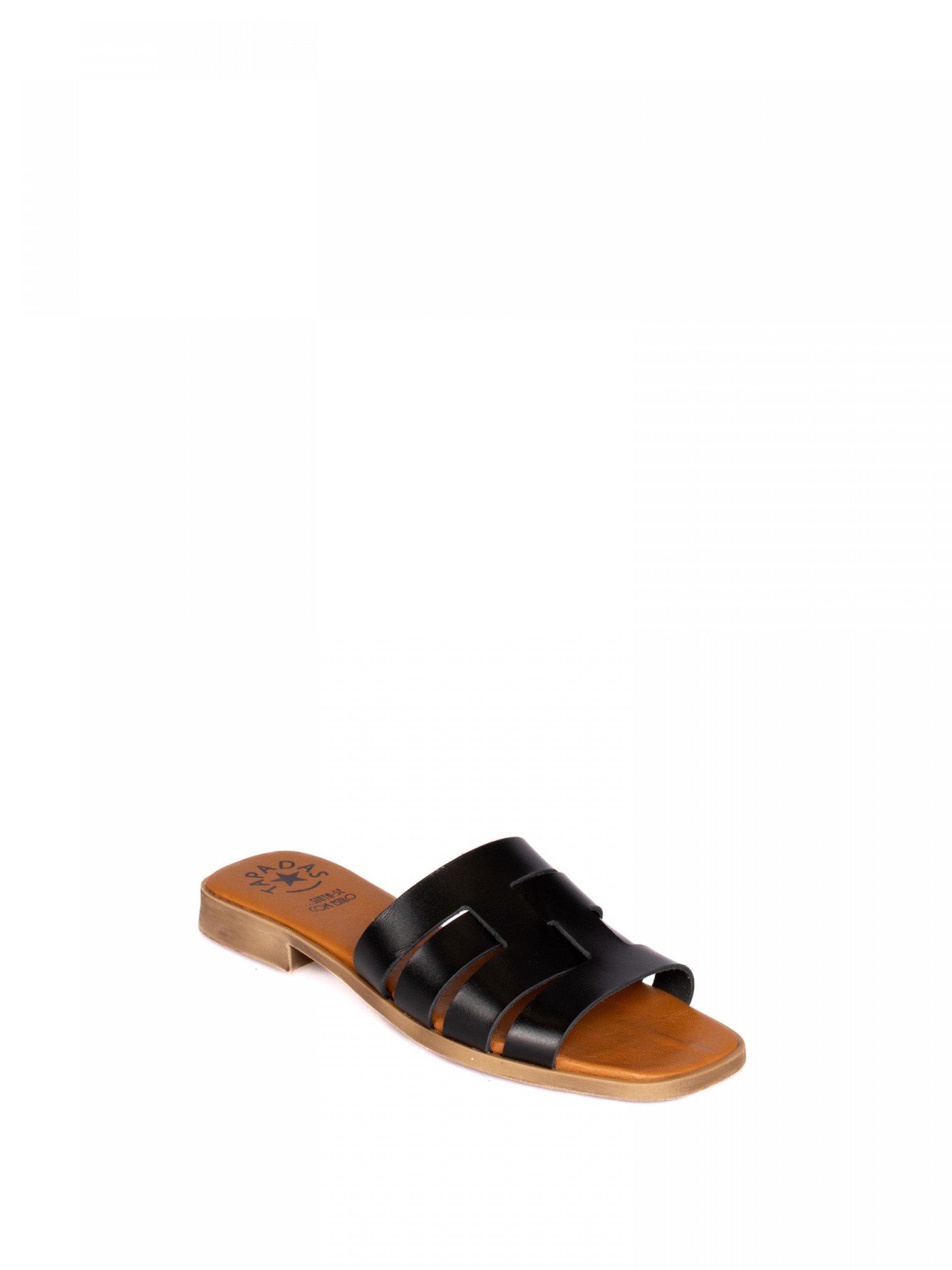 Leather Cross-Strap Sandals