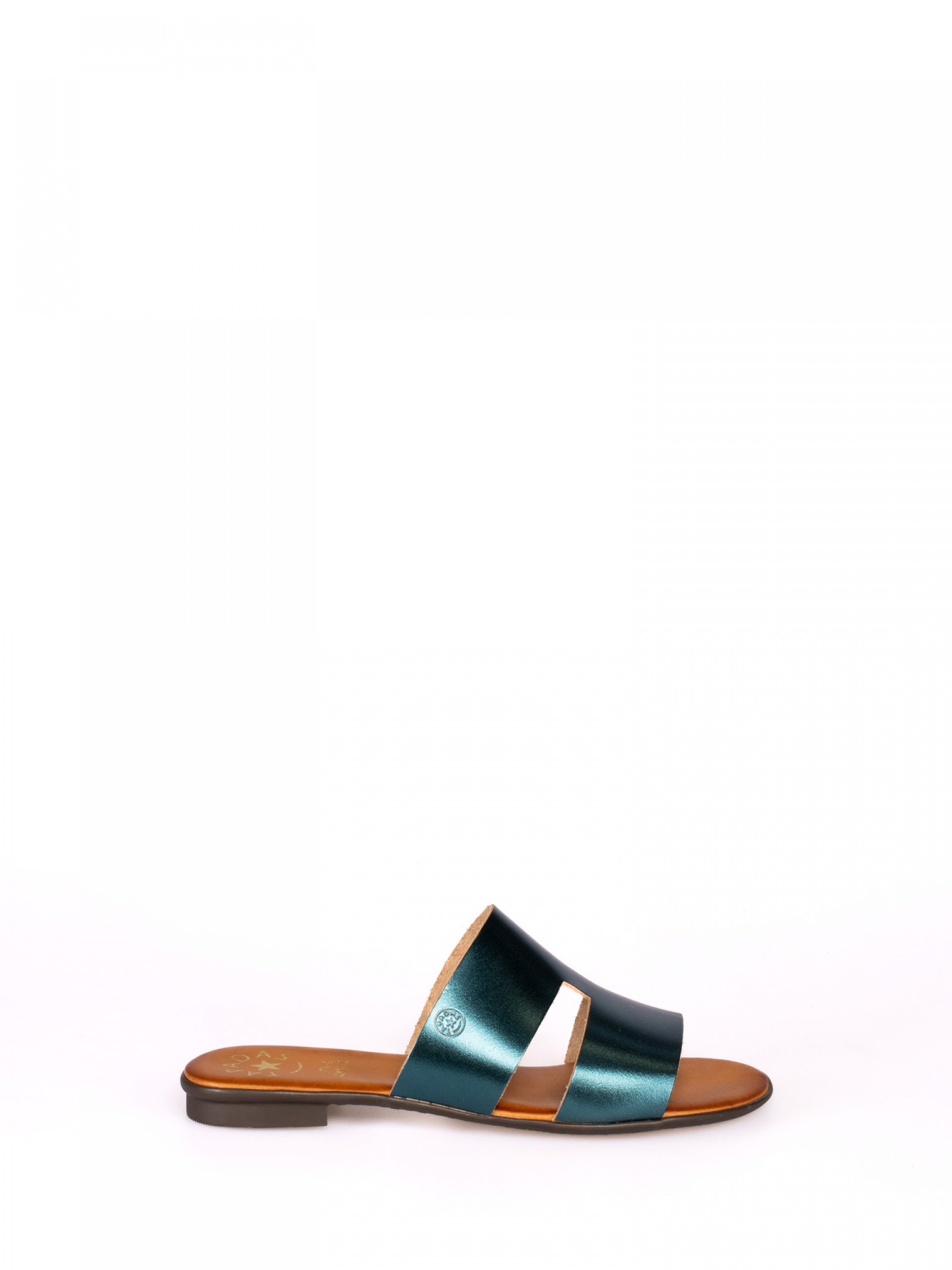 Chinela Recorte em Pele Laminada