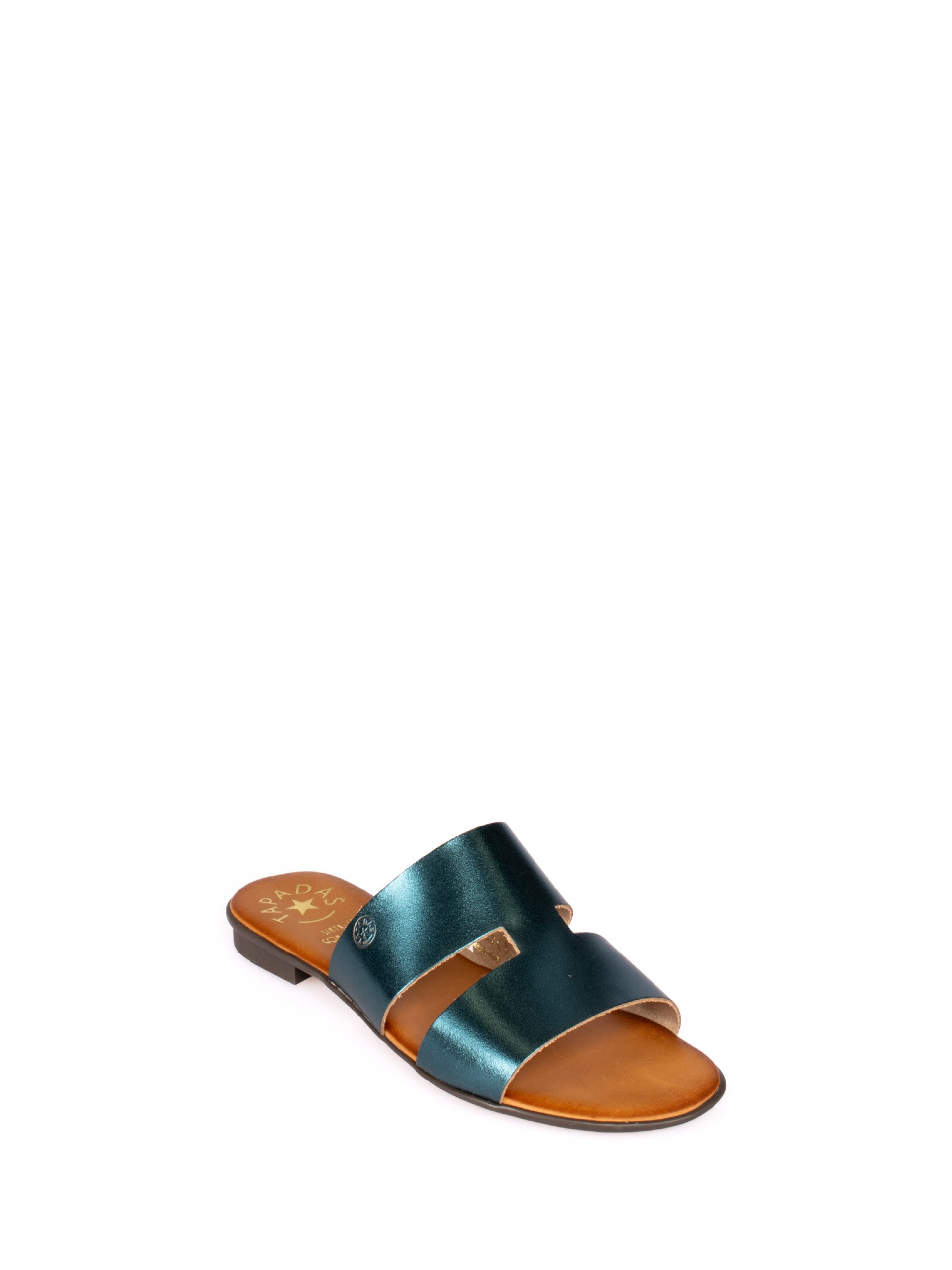 Chinela Recorte em Pele Laminada