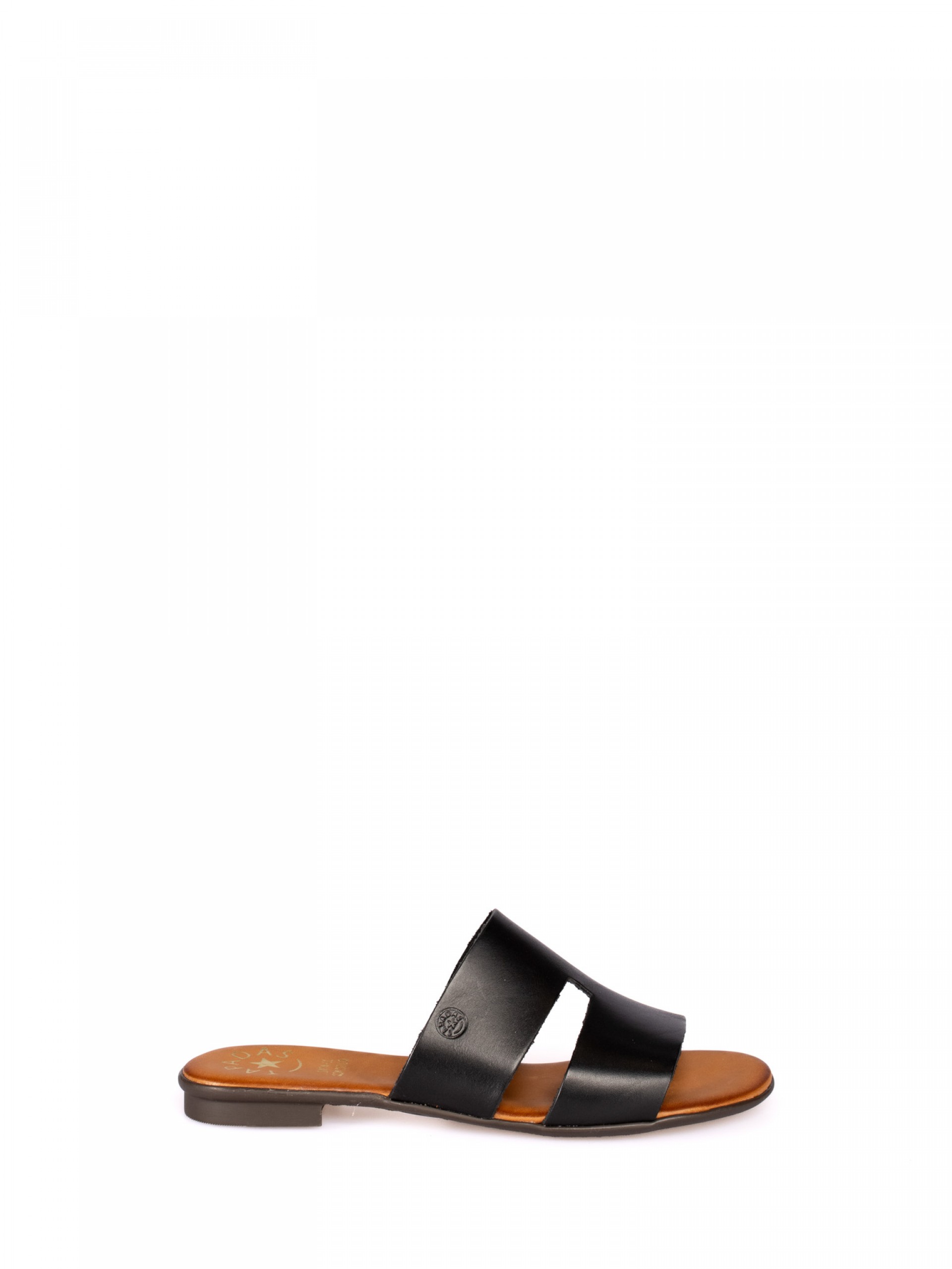 Chinela Recorte em Pele