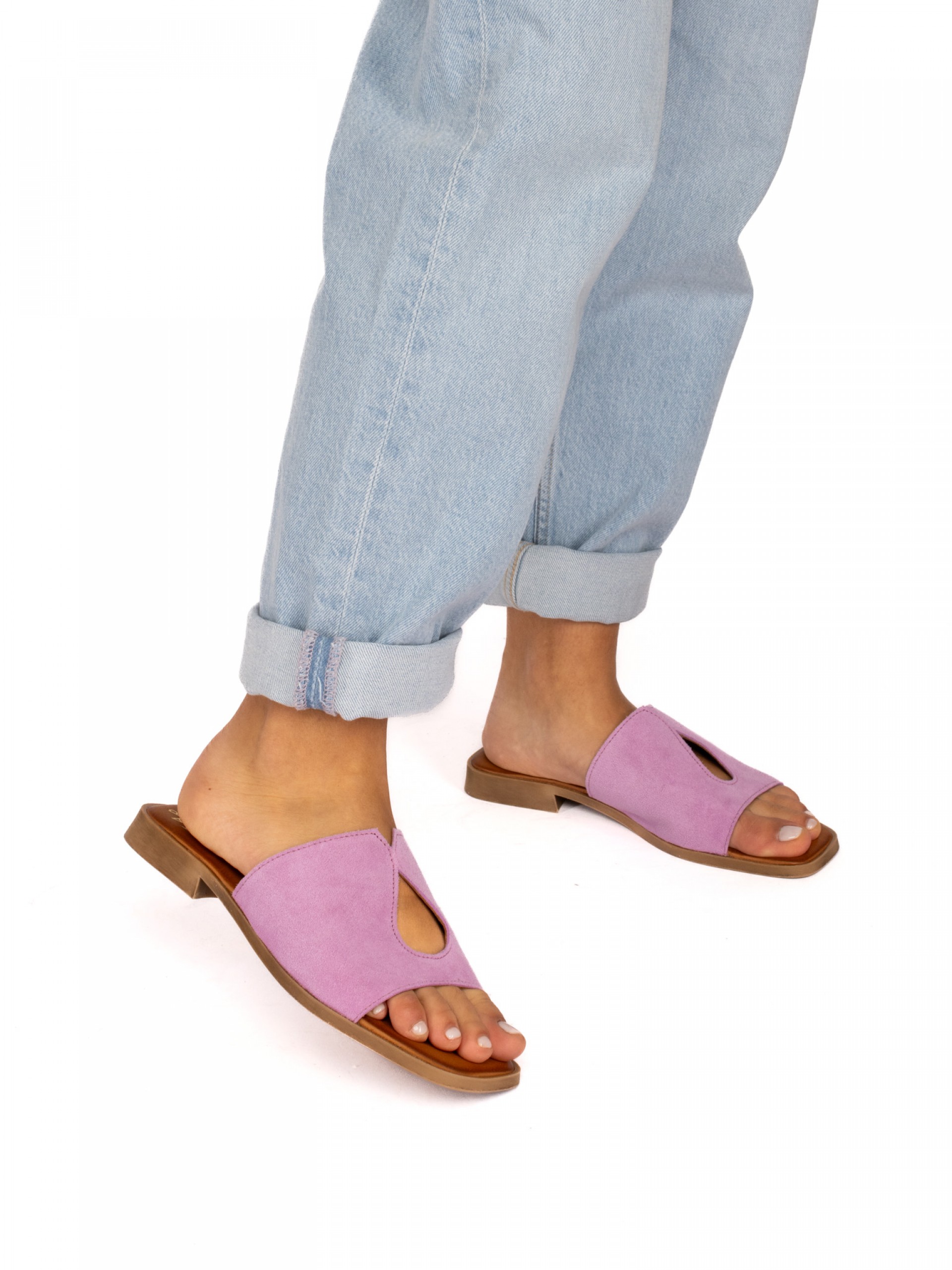 Suede Flat Sandal