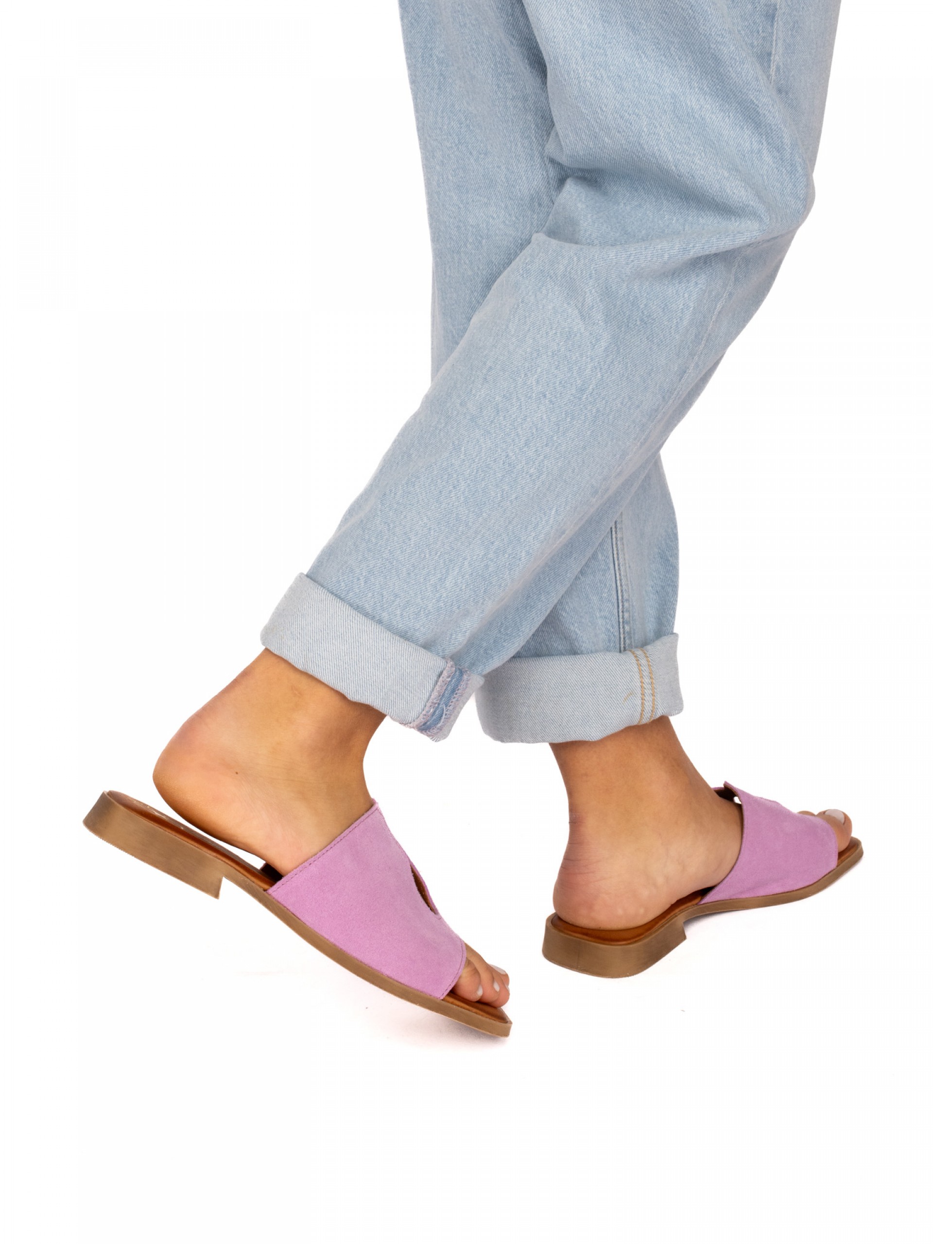 Suede Flat Sandal