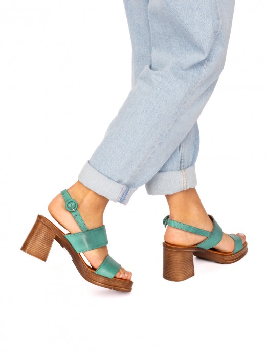 Two-Strap Leather Sandal