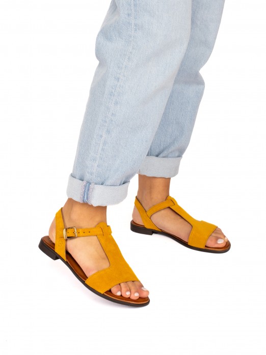 Suede Sandal with Strap