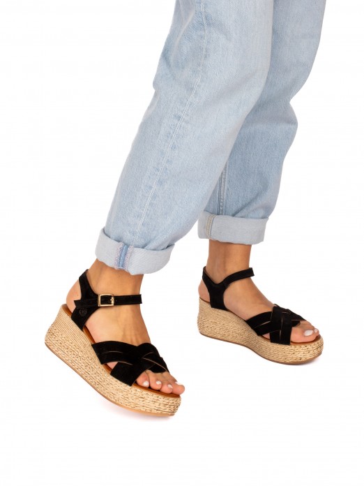 Suede Wedge Sandal