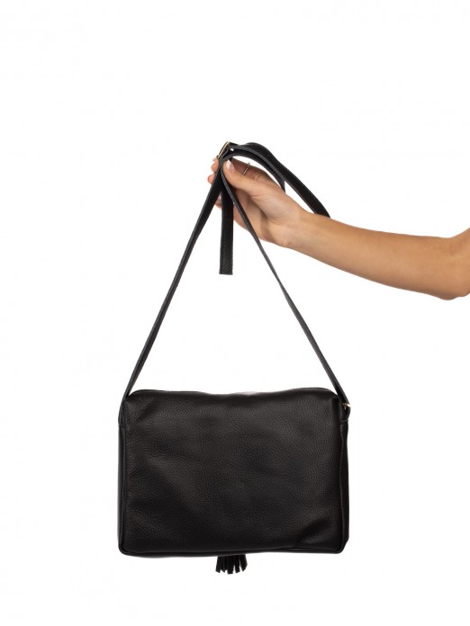 Leather Crossybody bag with tassel embellishment