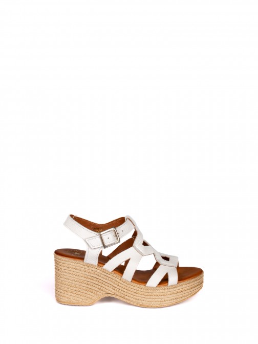 Leather  Wedge Sandal with  Straps