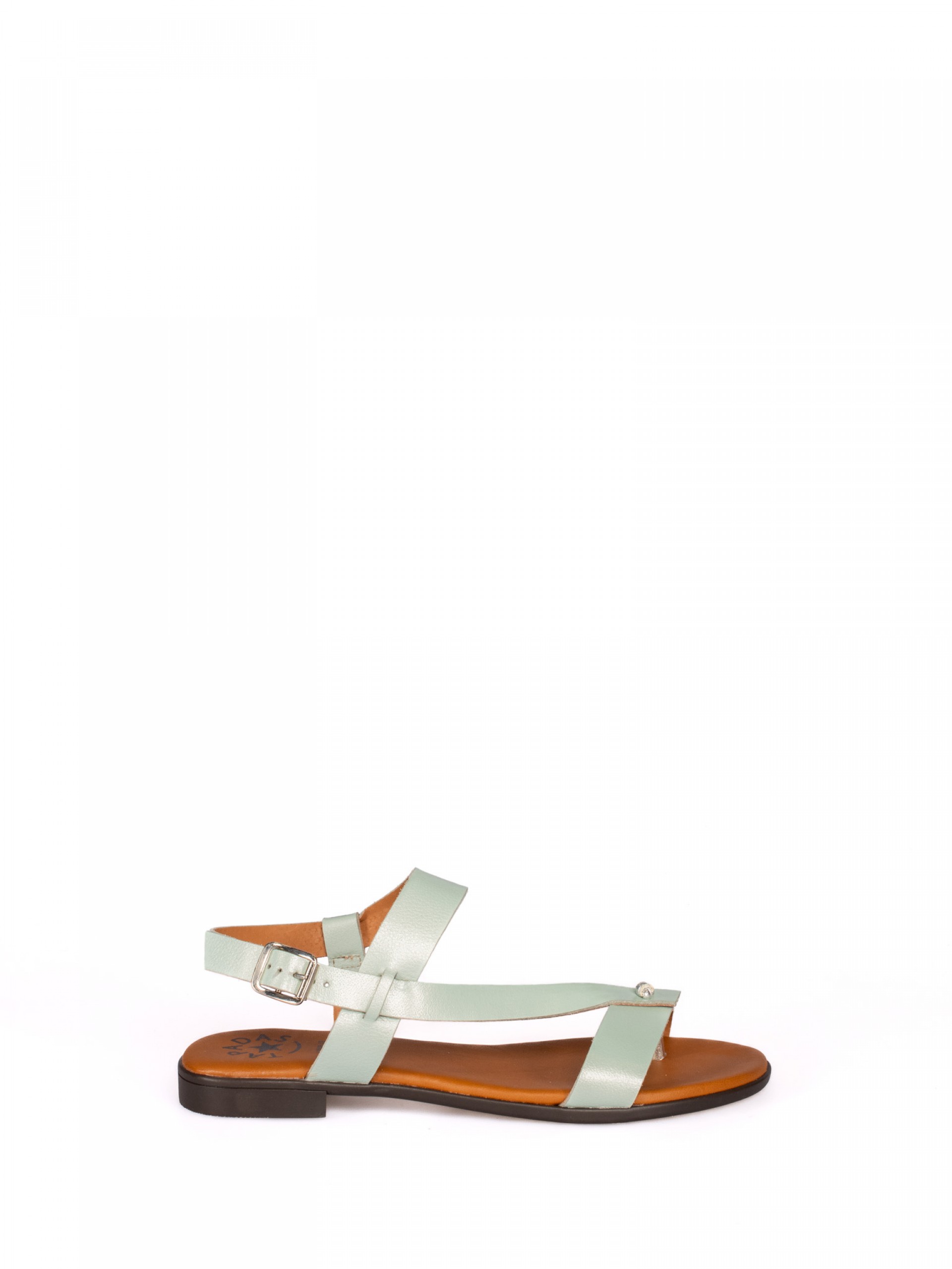 Flat Laminated Leather Sandal