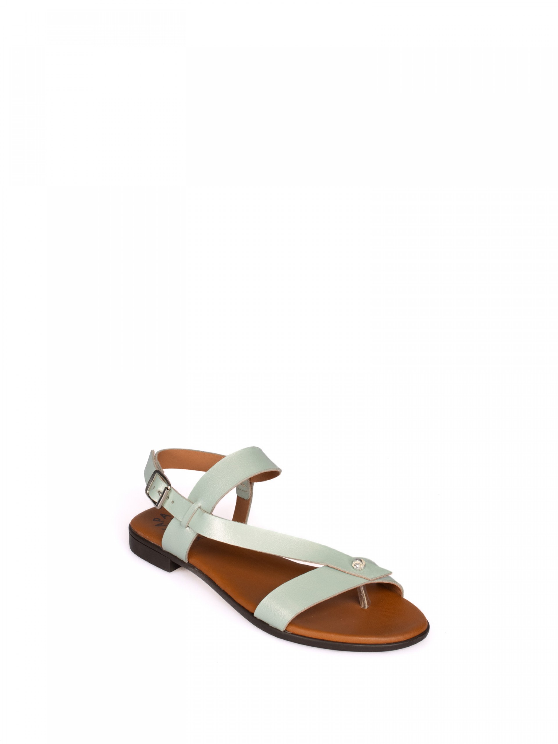 Flat Laminated Leather Sandal