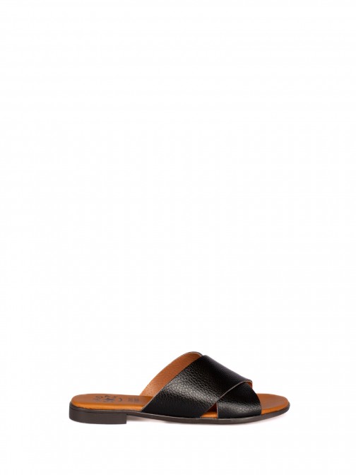 Crossed  Leather Sandals