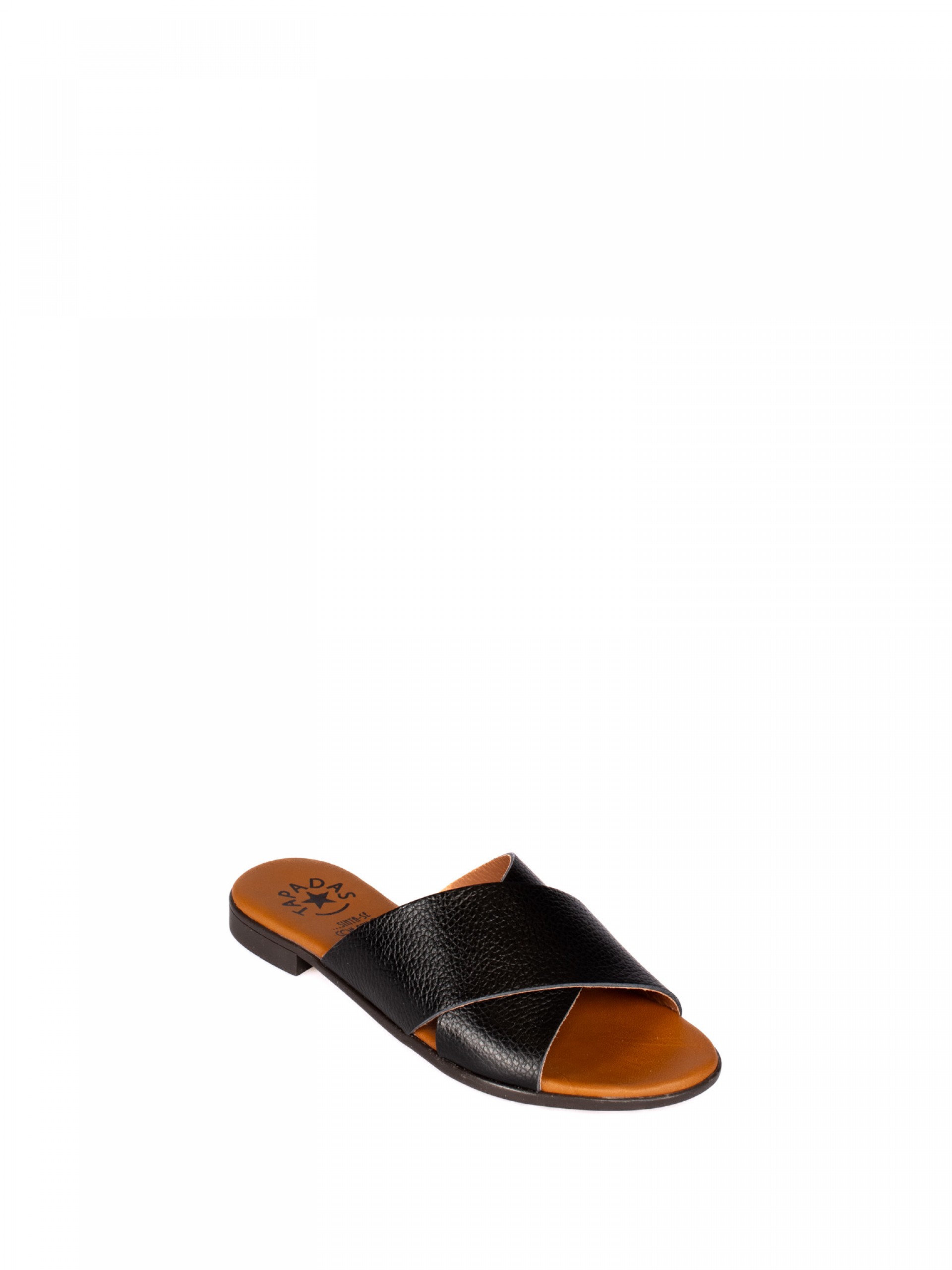 Chinela Cruzada em Pele