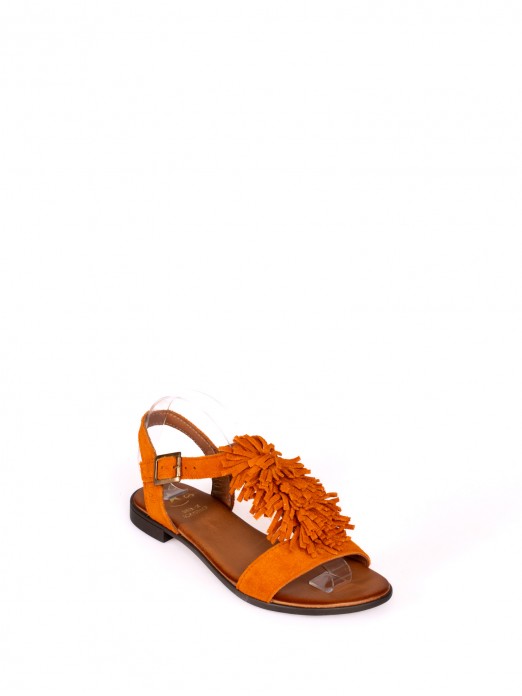 Suede Flat Sandal