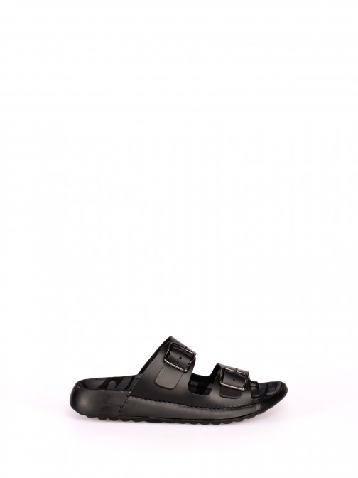 Comfort Sandal with Two Leather Buckles