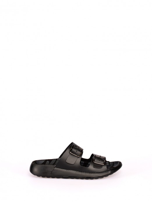 Comfort Sandal with Two Leather Buckles