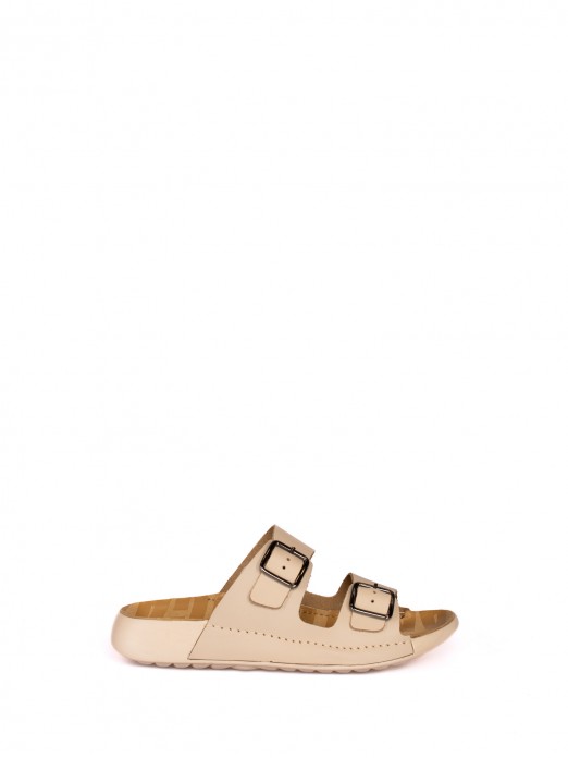 Comfort Sandal with Two Leather Buckles