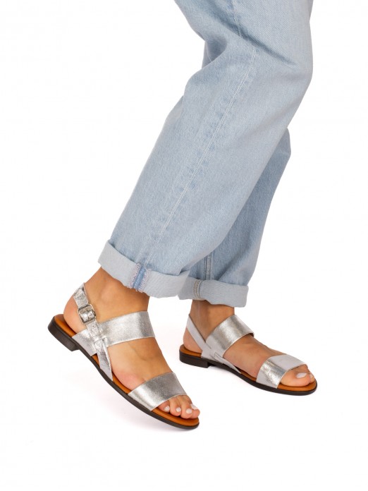 Two-Strap Leather Sandal