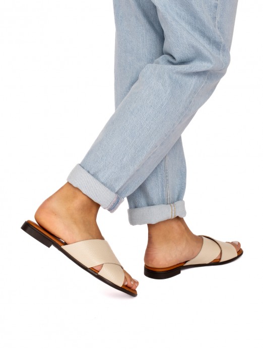 Crossed  Leather Sandals