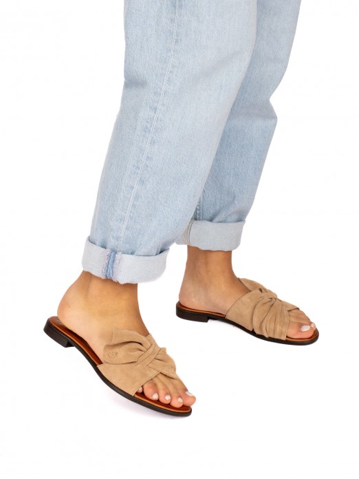 Suede Flat Sandal