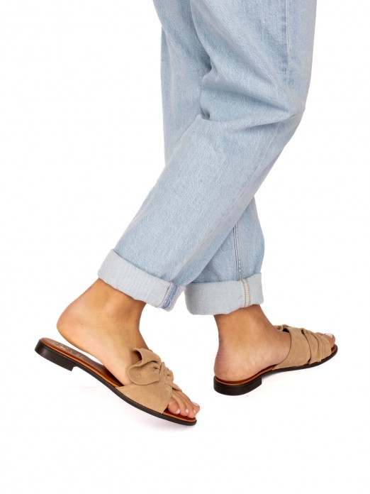 Suede Flat Sandal