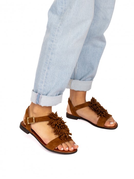 Suede Flat Sandal