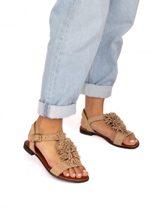 Suede Flat Sandal