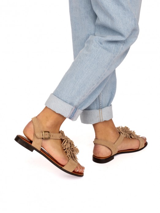 Suede Flat Sandal