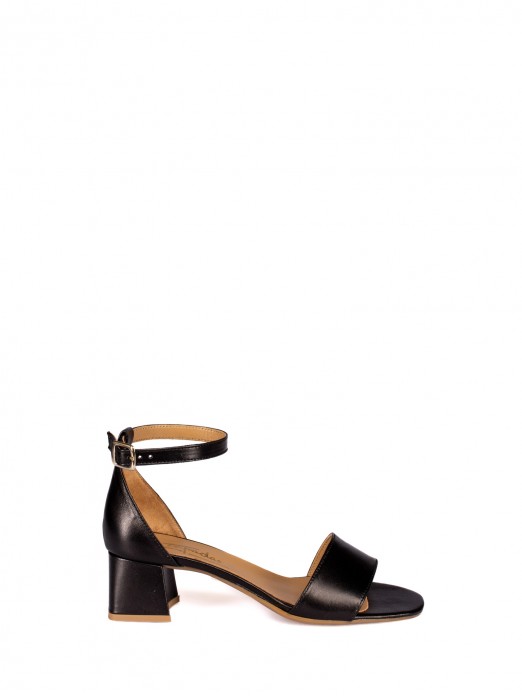 Laminated Leather High-Heeled Sandal