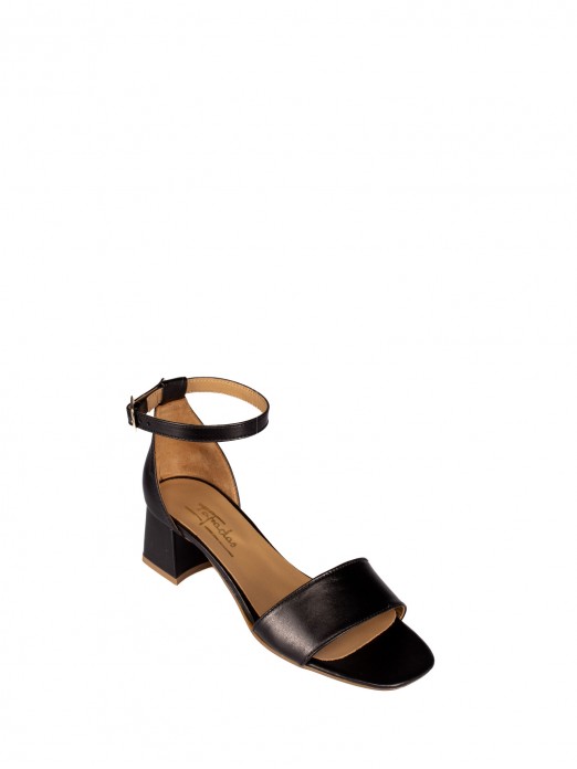 Laminated Leather High-Heeled Sandal