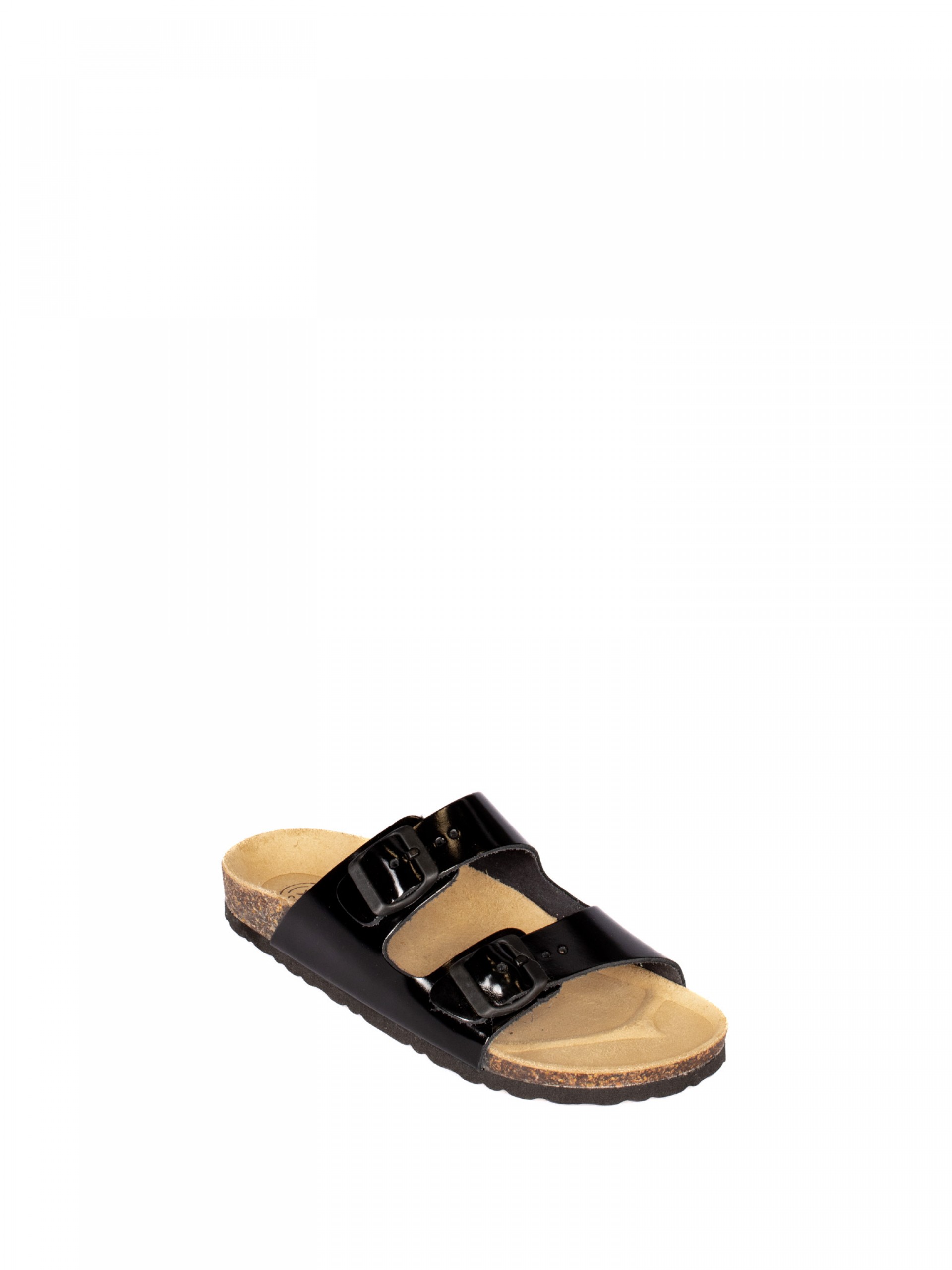 Chinela Bio com Duas Fivelas em Verniz