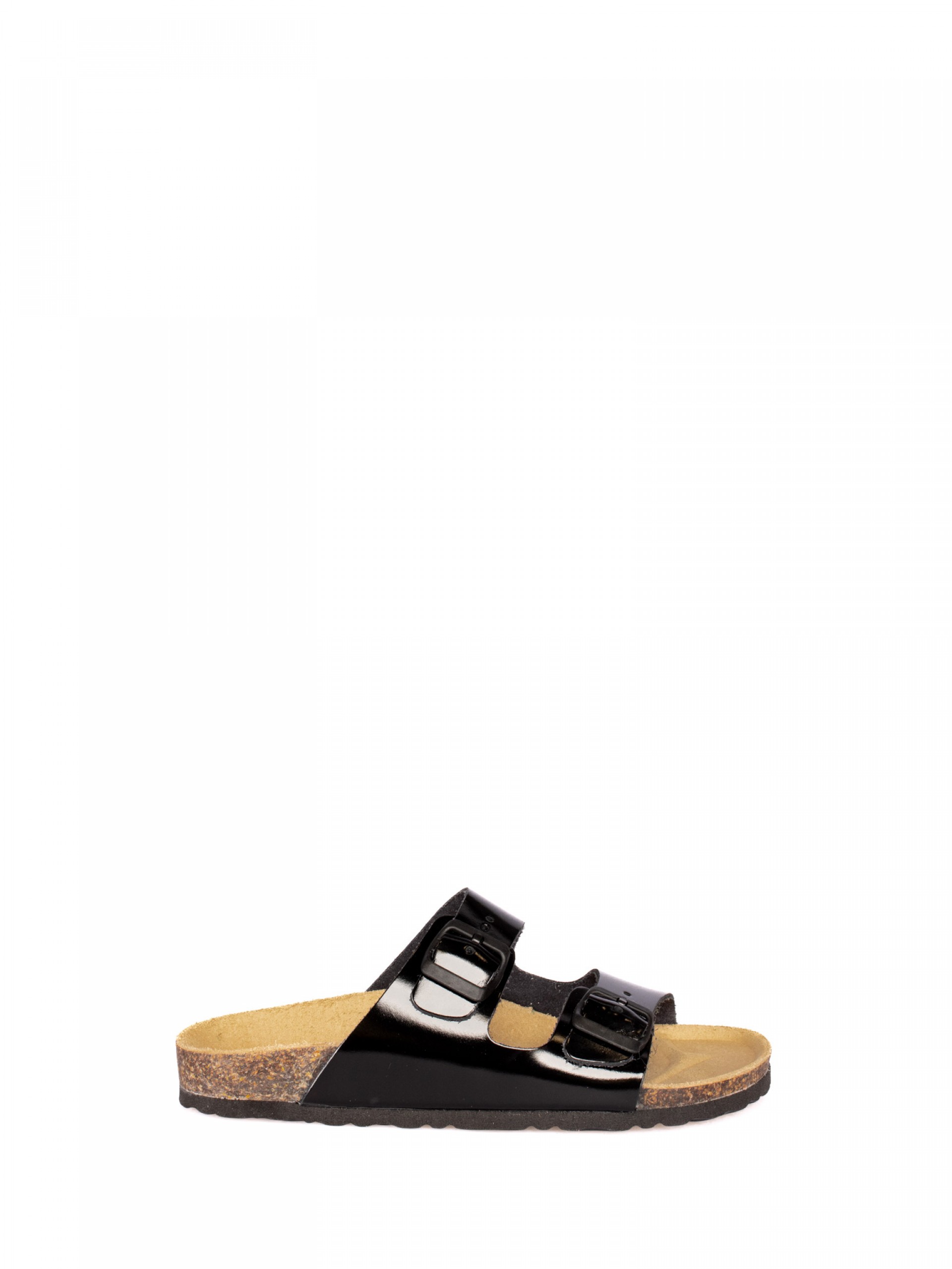 Chinela Bio com Duas Fivelas em Verniz