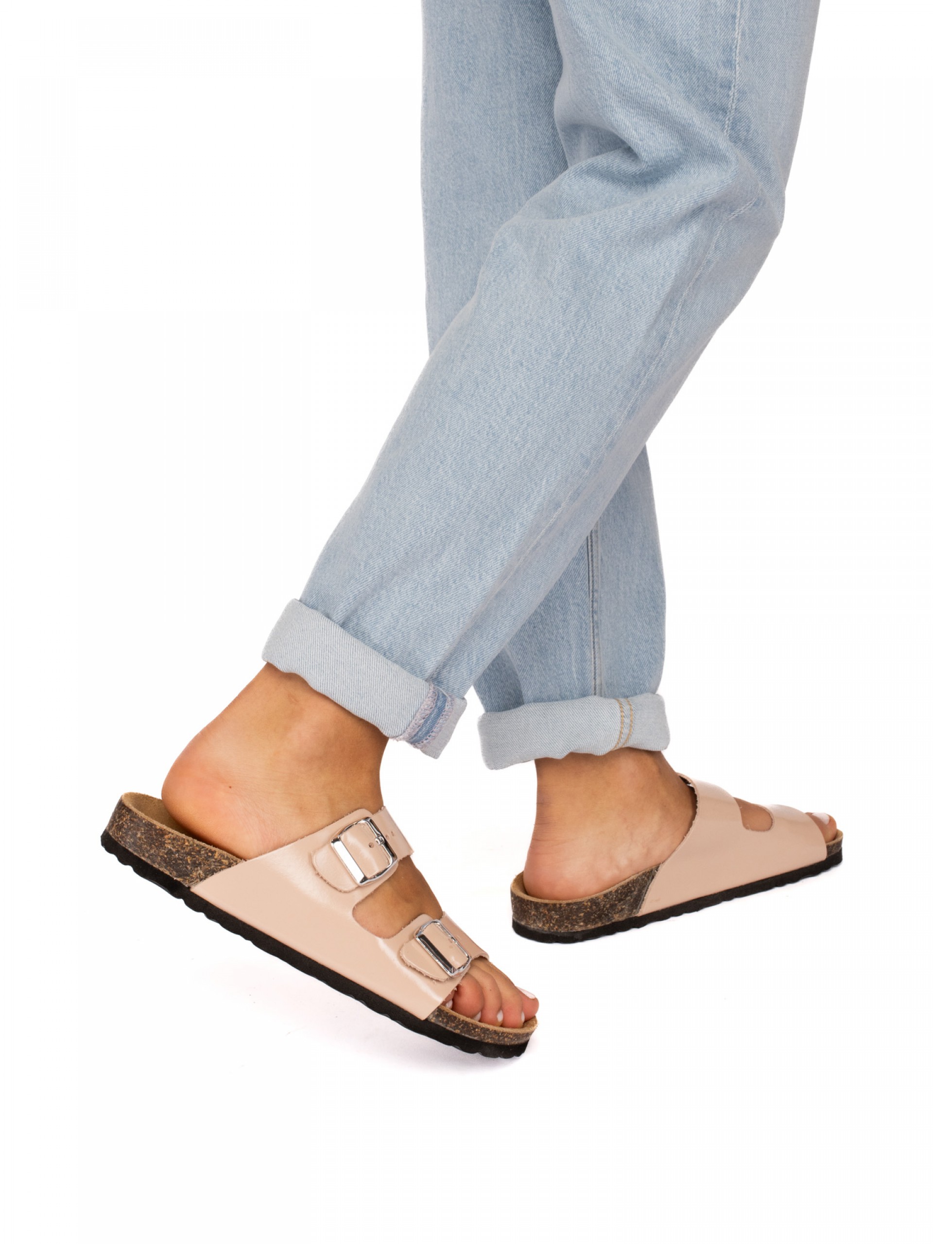 Two Straps Patent Leather Bio Slipper