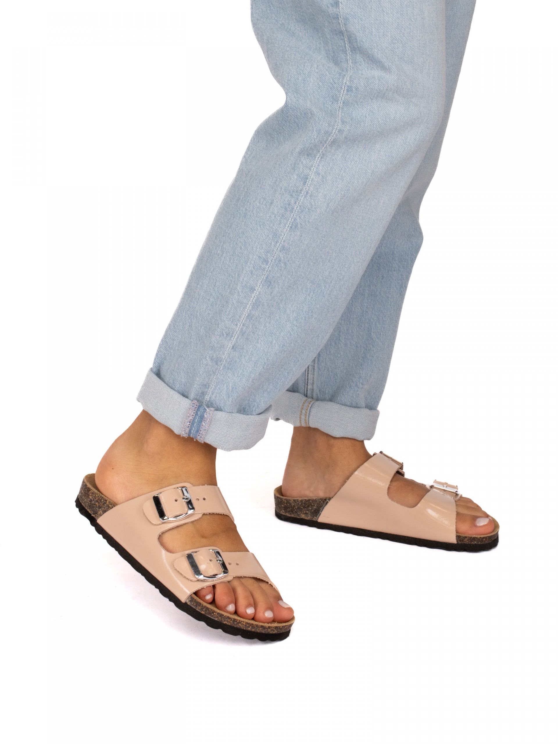 Two Straps Patent Leather Bio Slipper