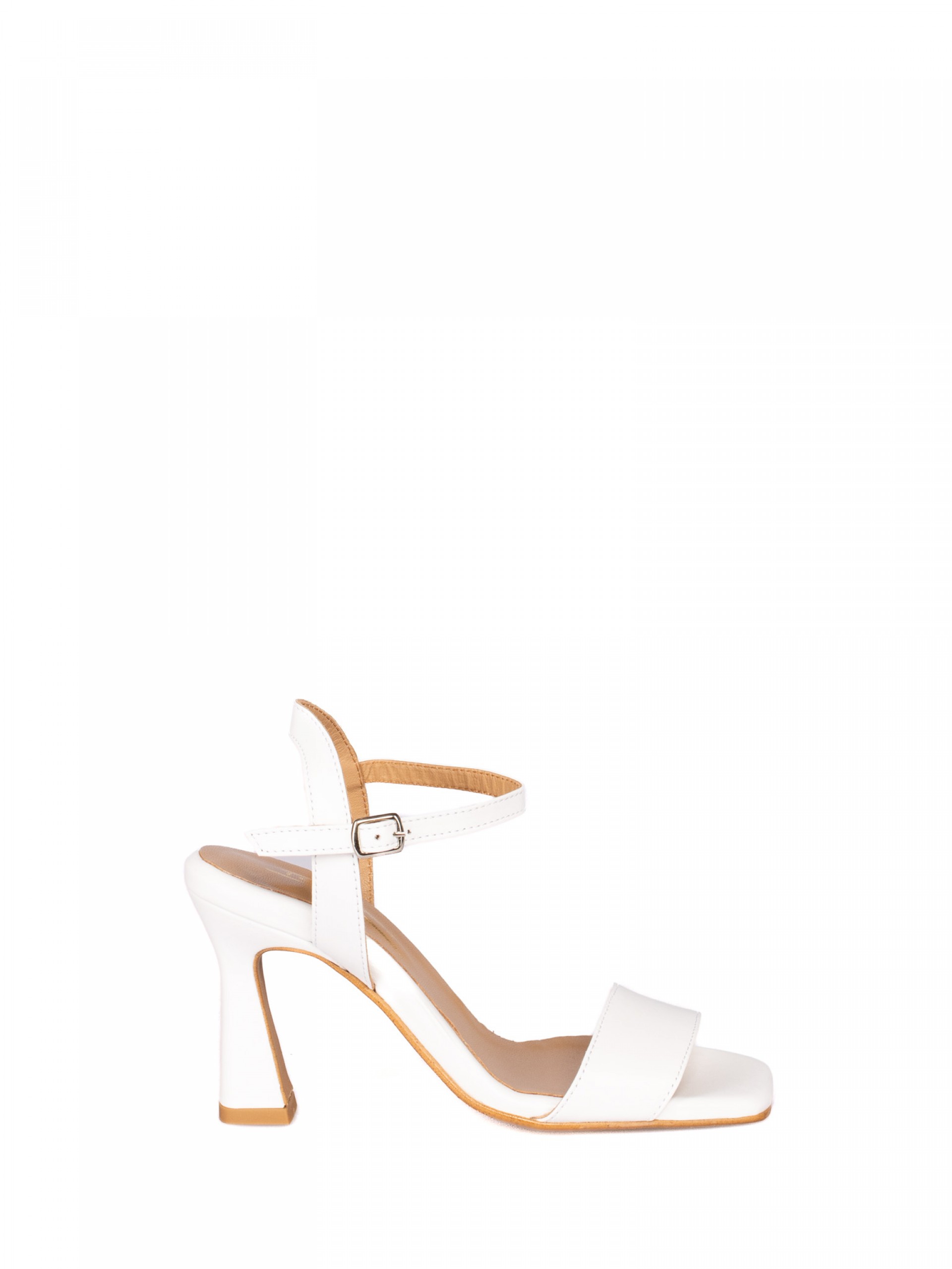Leather High-Heeled Sandal