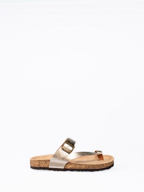 Laminated eather Slipper with Buckle