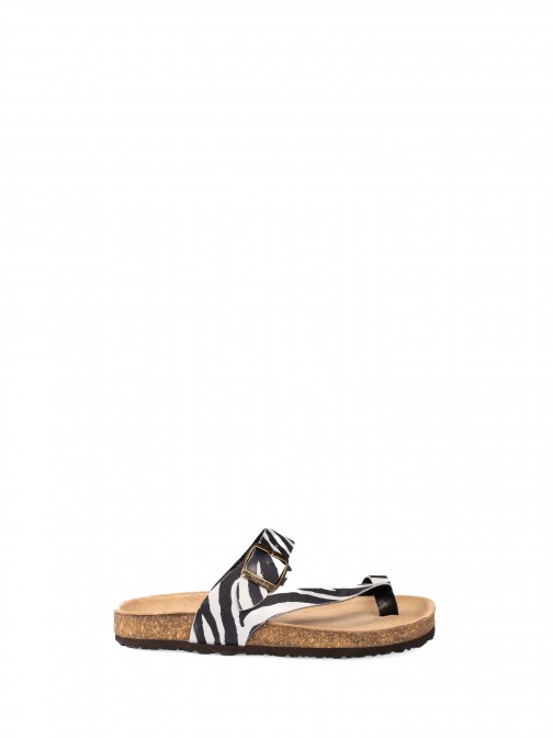 Animal Print Slipper with Buckle