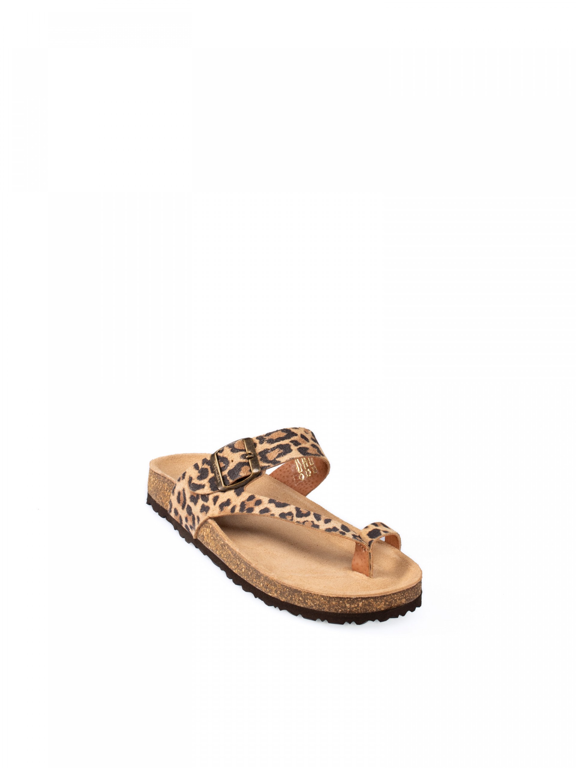 Animal Print Slipper with Buckle