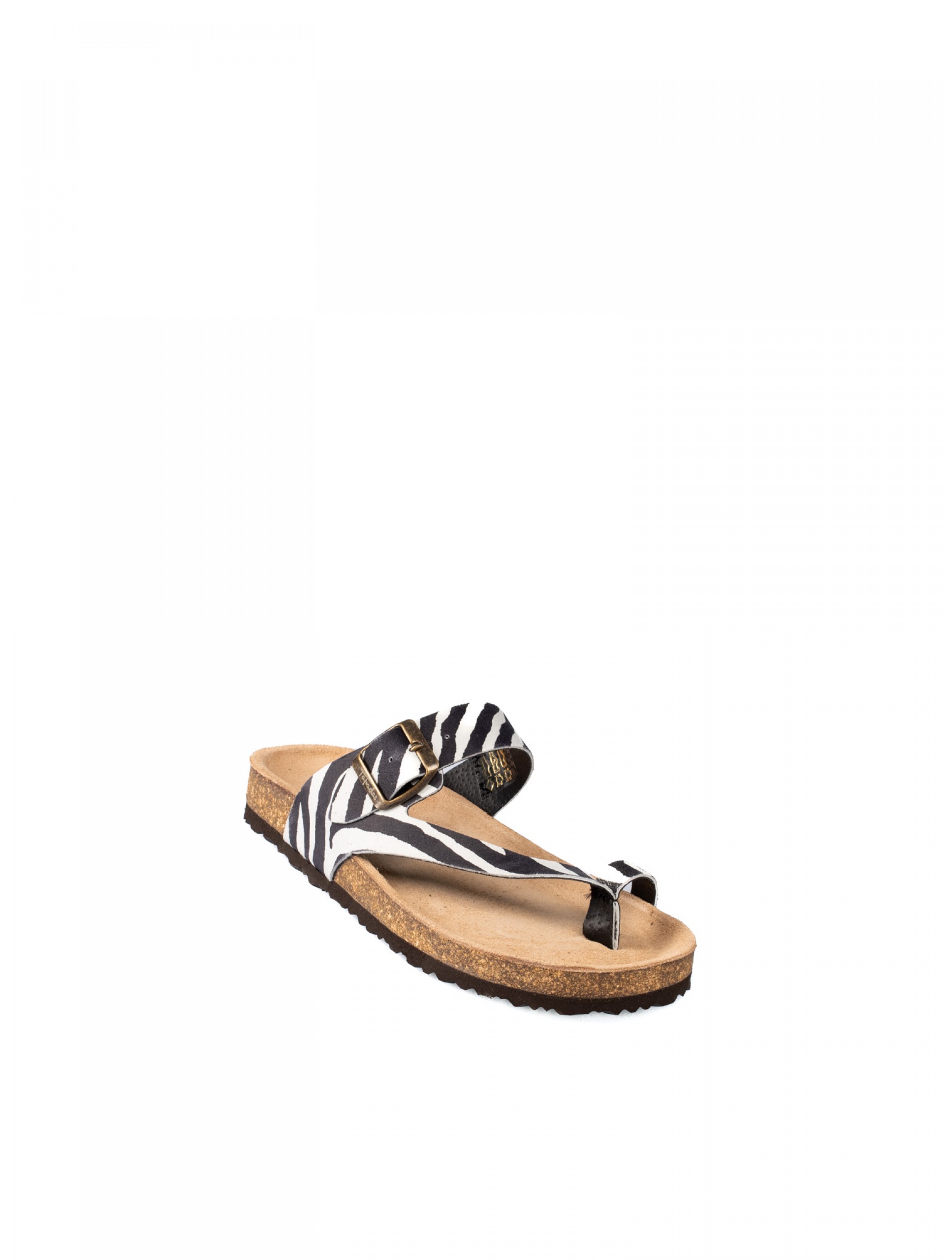 Chinela com Fivelas Animal Print