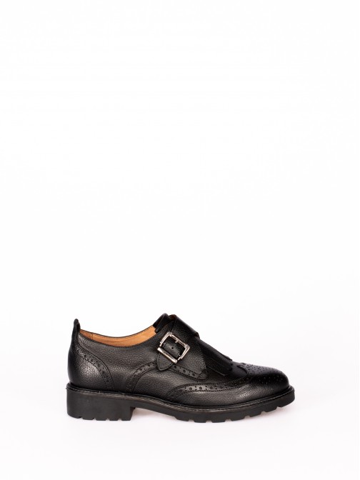 Leather Oxford Shoe with Buckle