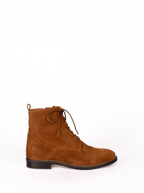 Suede Oxford Ankle Boots