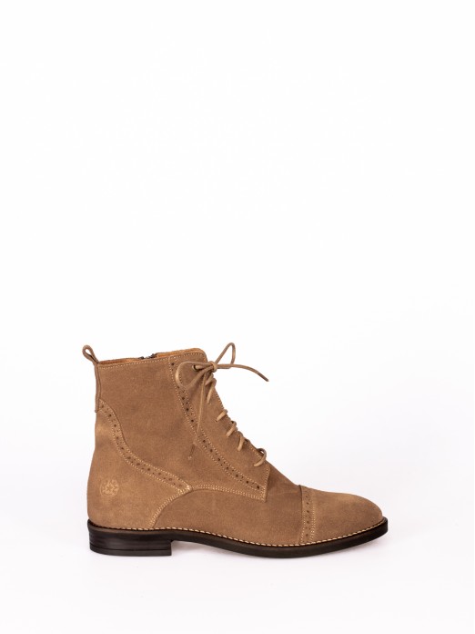 Suede Oxford Ankle Boots