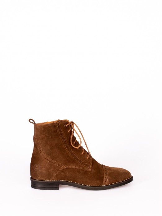 Suede Oxford Ankle Boots