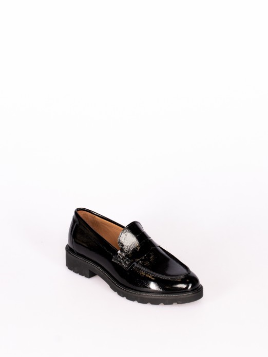 Classic High Sole Patent Leather Loafer